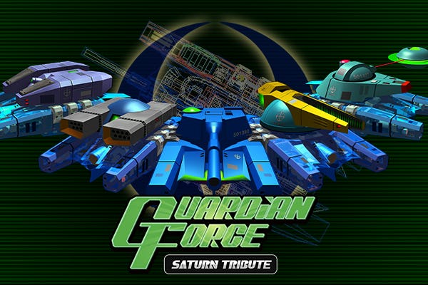 The remastered title screen of Guardian Force 