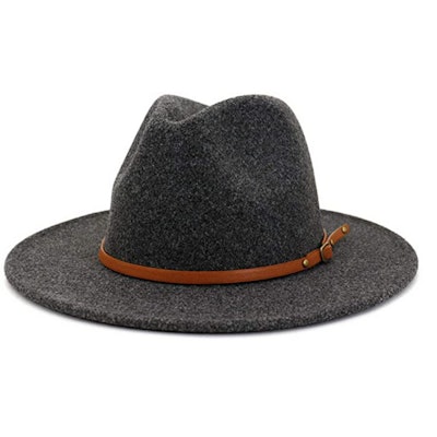 Lisianthus Wide-Brim Wool Buckle Hat