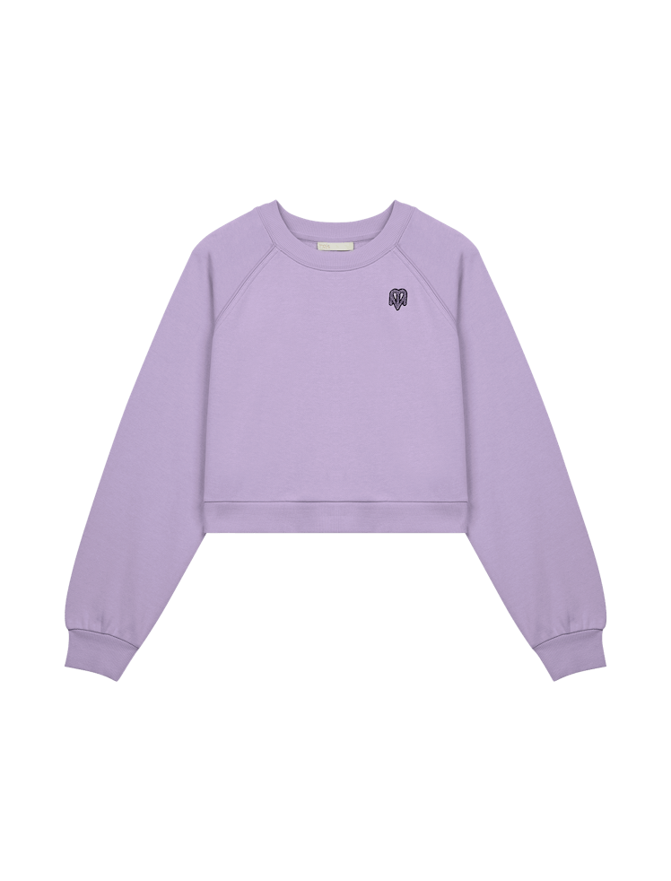 Maje x Varley's Tanita lilac-colored sweatshirt. 