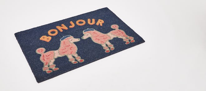 Bonjour Poodle Blue Doormat Large
