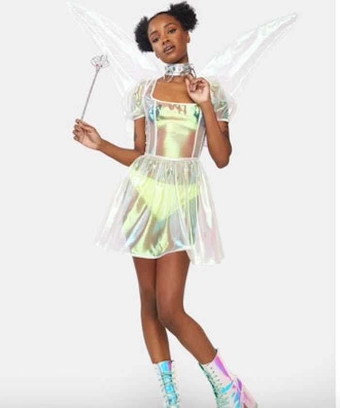 woman in sheer fairy costume