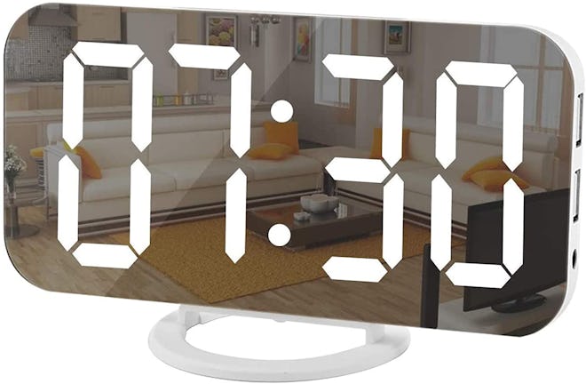 SZELAM LED Electric Alarm Clock Mirror Surface