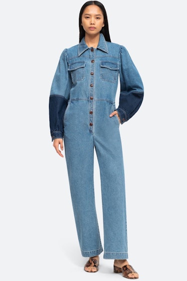 Zariyah Patchwork Denim Jumpsuit