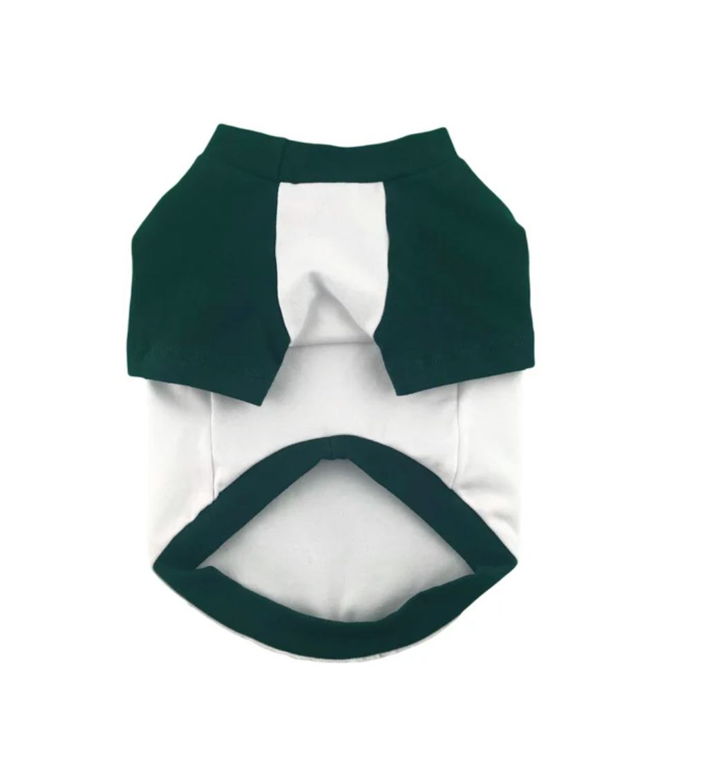 Contrasting Raglan Sleeves Spandex Jersey Dog Top