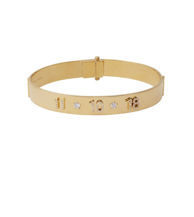 Gold Personalized Date Bangle from Foundrae.