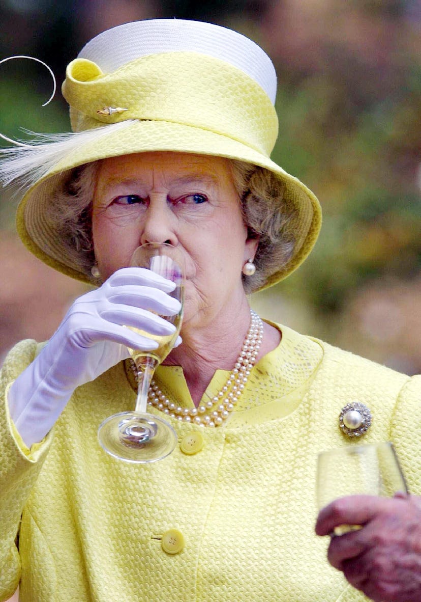 British's Queen Elizabeth II samples a Barrosa wine