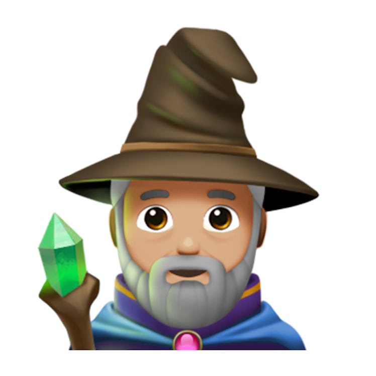 Halloween spooky emoji: wizard