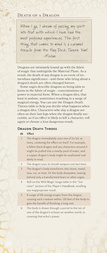 dnd fizbans treasury of dragons death of a dragon