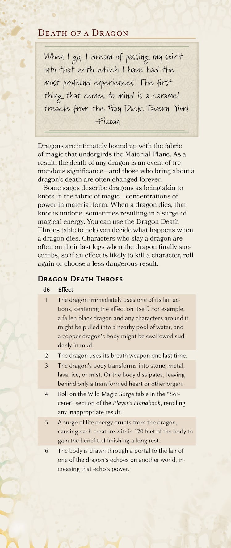 dnd fizbans treasury of dragons death of a dragon