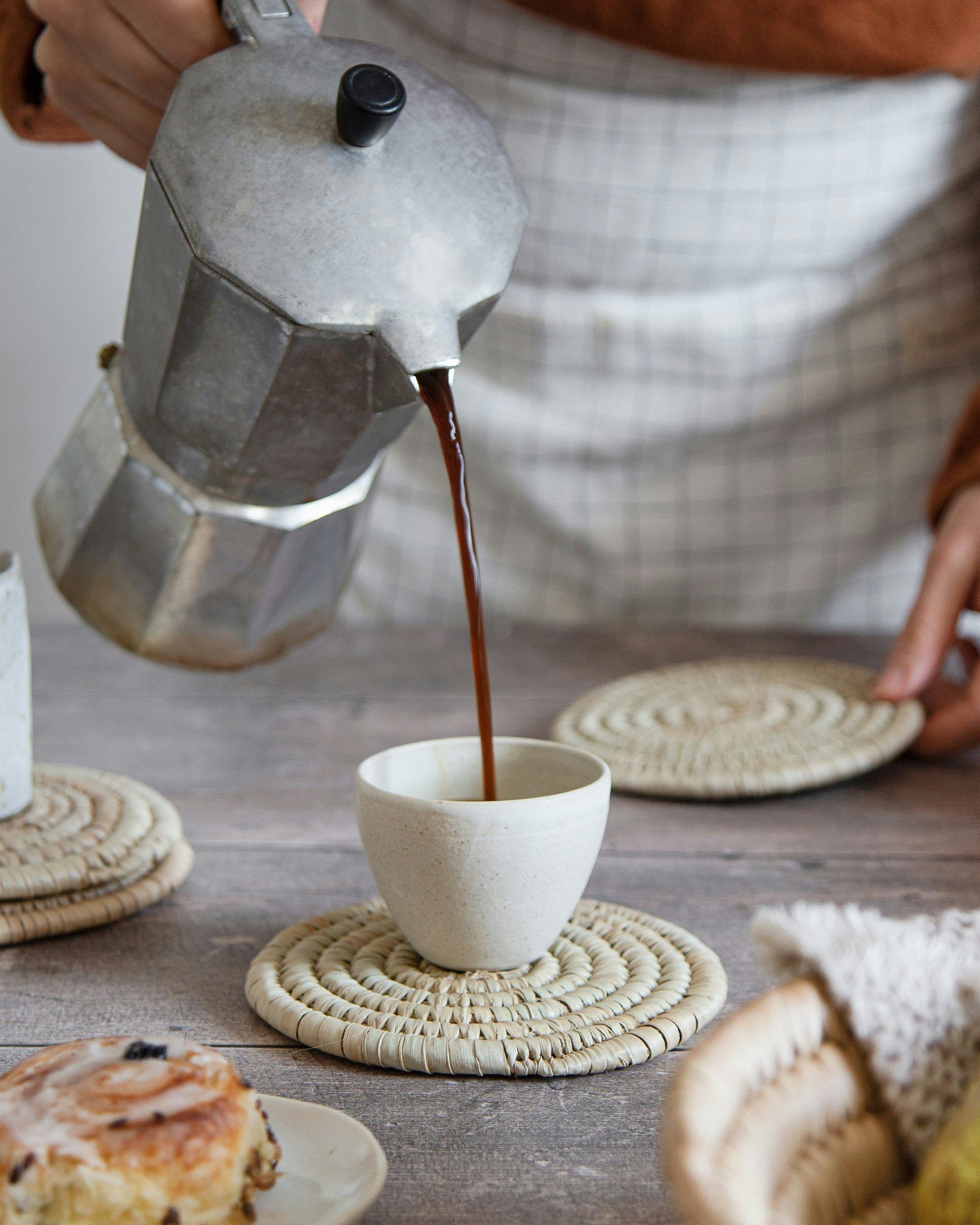 Handwoven Raffia Coasters Set