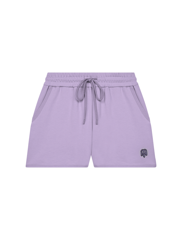 Maje x Varley's lilac-colored Ipalia shorts. 