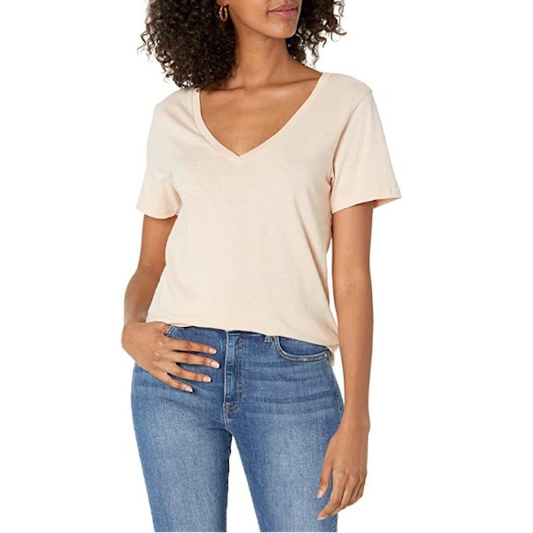 The Drop Lindsey Short-Sleeve V-Neck Loose Fit T-Shirt