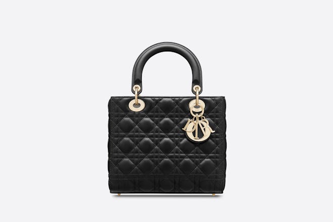 Medium Lady Dior Bag in Black Cannage Lambskin from Dior.