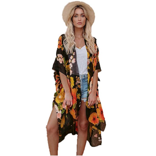 CASURESS Sheer Chiffon Kimono Cardigan