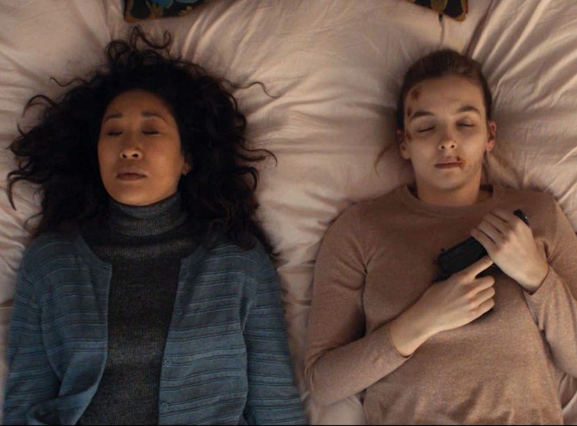 Villanelle (Jodie Comer) and Eve (Sandra Oh) in the season 1 finale of "Killing Eve" on BBC.