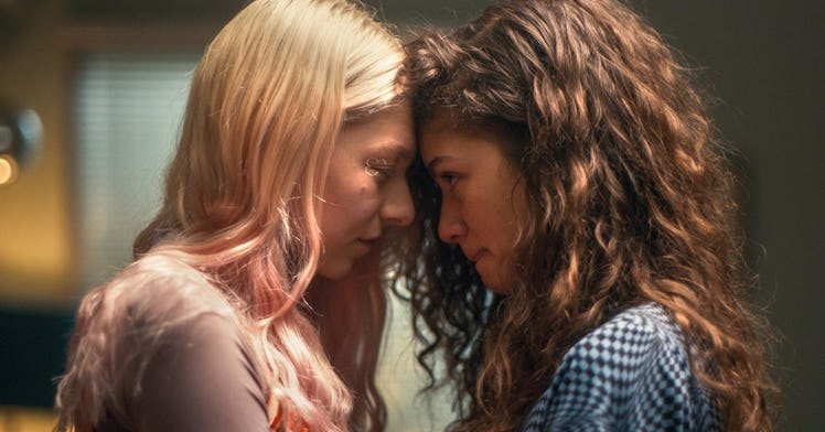 Rue (Zendaya) and Jules (Hunter Schafer) in season 1 of HBO's Euphoria.