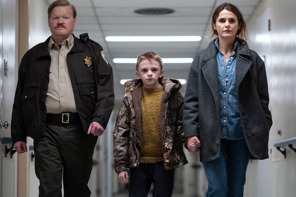 Jesse Plemons, Jeremy T. Thomas, and Keri Russell in Antlers.