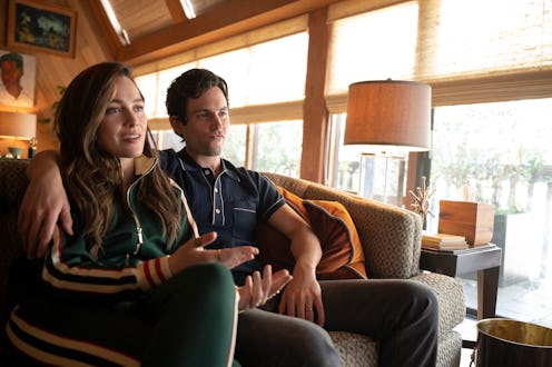 Victoria Pedretti as Love Quinn and Penn Badgley as Joe Goldberg in 'YOU' on Netflix.