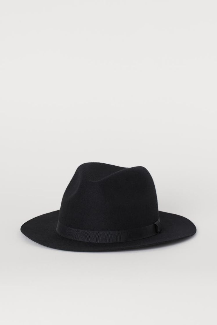 black felted wool hat