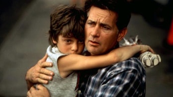 Cal Jamison (Martin Sheen) embraces his son in The Believers.