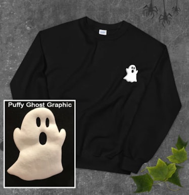 These cheugy Halloween trends include puff paint sweatshirts.