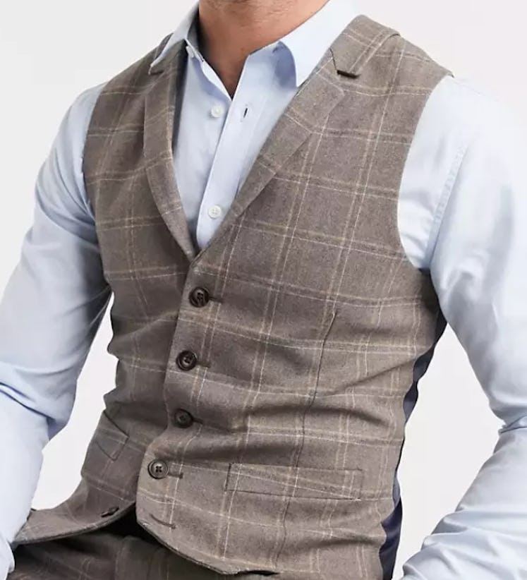 checkered suit vest
