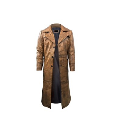 men's full length leather coat
