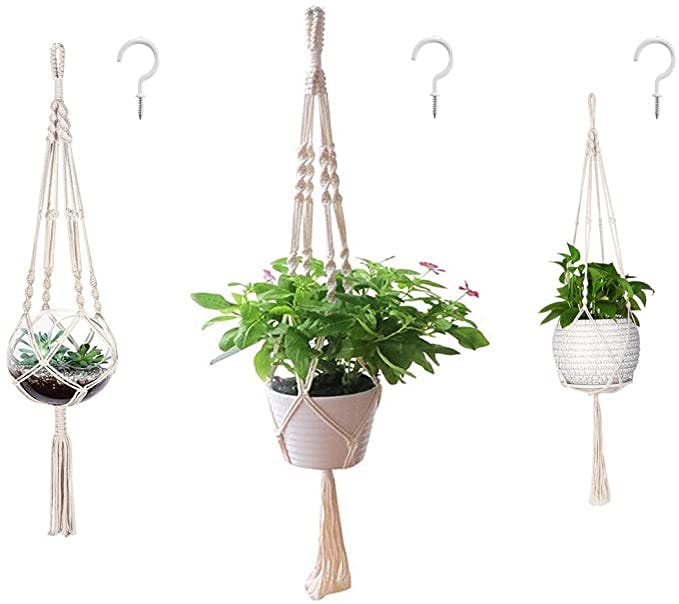 AOMGD Macrame Plant Hanger (3-Pack)