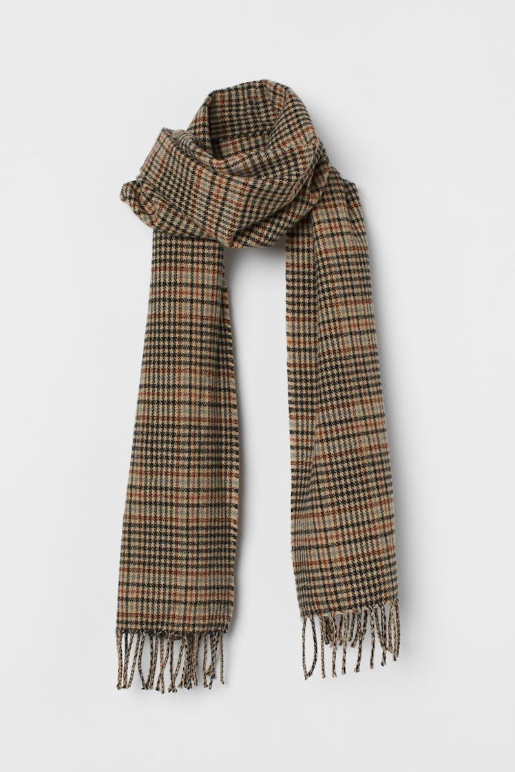 brown checked scarf