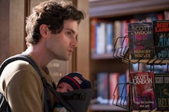 PENN BADGLEY as JOE GOLDBERG with baby in Season 3 of Netflix's 'You'
