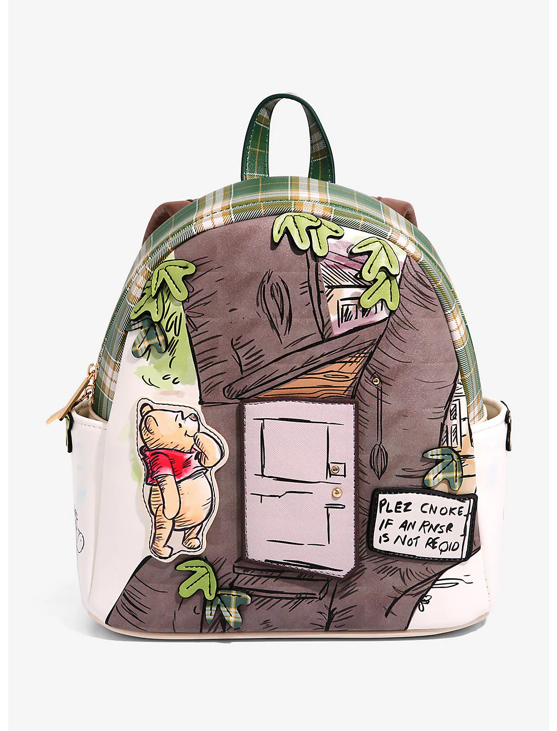 loungefly disney winnie the pooh floral crown flocked mini backpack