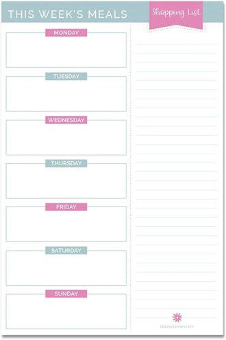 bloom daily planners Weekly Meal Planning Pad