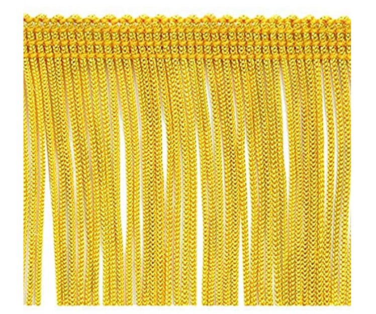 Yellow fringe trim fabric