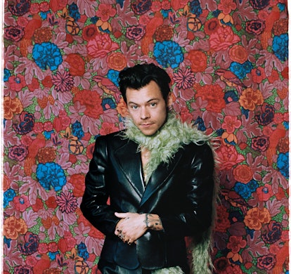 Harry Styles poses for The 2021 GRAMMY Awards.