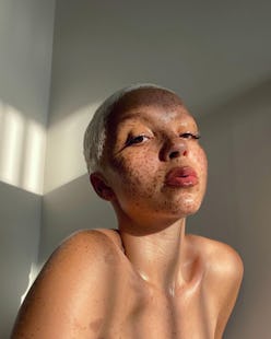 Model with glowing skin