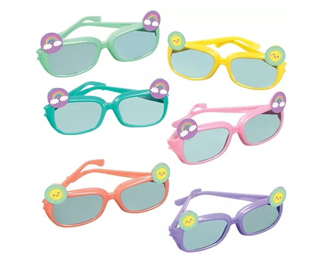 Assortment of colorful sunglasses