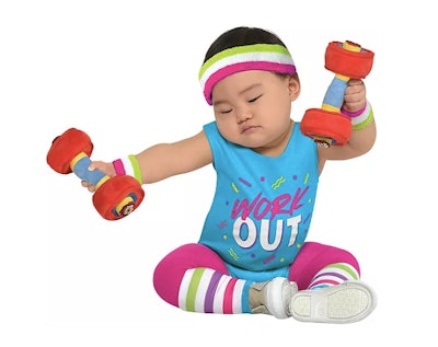 Baby wearing workout suit