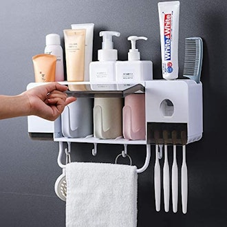 BHead Automatic Toothpaste Dispenser and Storage Shelf