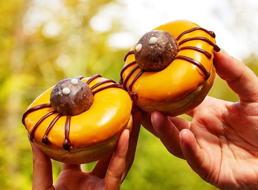 Dunkin’s Halloween 2021 donuts include spiders and DIY decorating kits.