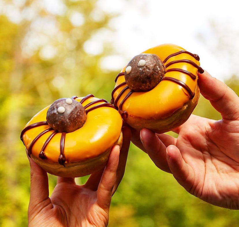 Dunkin’s Halloween 2021 donuts include spiders and DIY decorating kits.