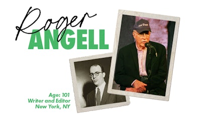 Roger Angell in his youth and later on in life 