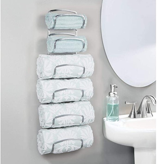 mDesign Bathroom Small Towel Rack