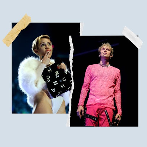 Miley Cyrus and Machine Gun Kelly smoking weed on stage