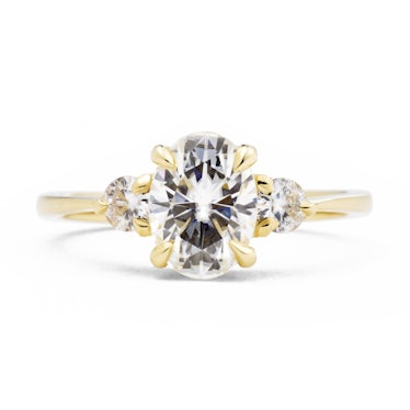 Oval Three Stone Diamond Engagement Ring Valerie Madison