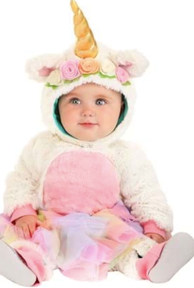 Pink unicorn baby costume