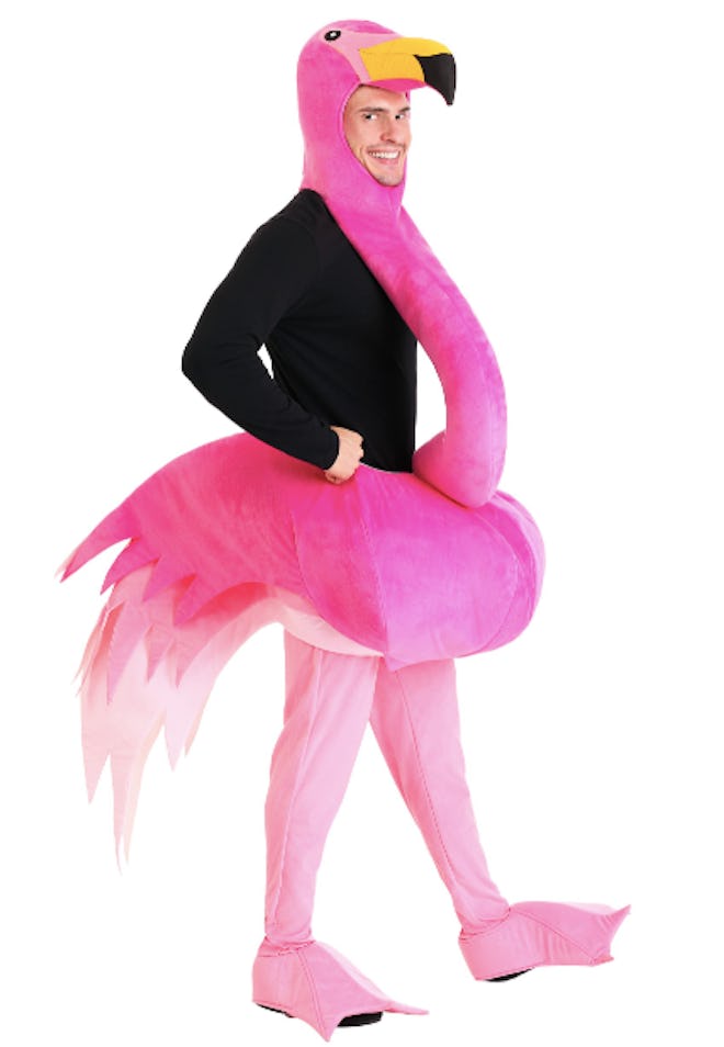 Man dressed as a flamingo