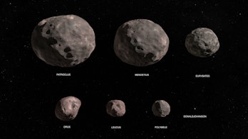 Lucy's asteroids lined up.
