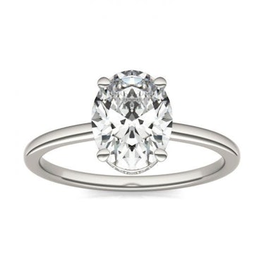 Oval Caydia Lab Grown Diamond Halo Solitaire Ring Charles & Colvard