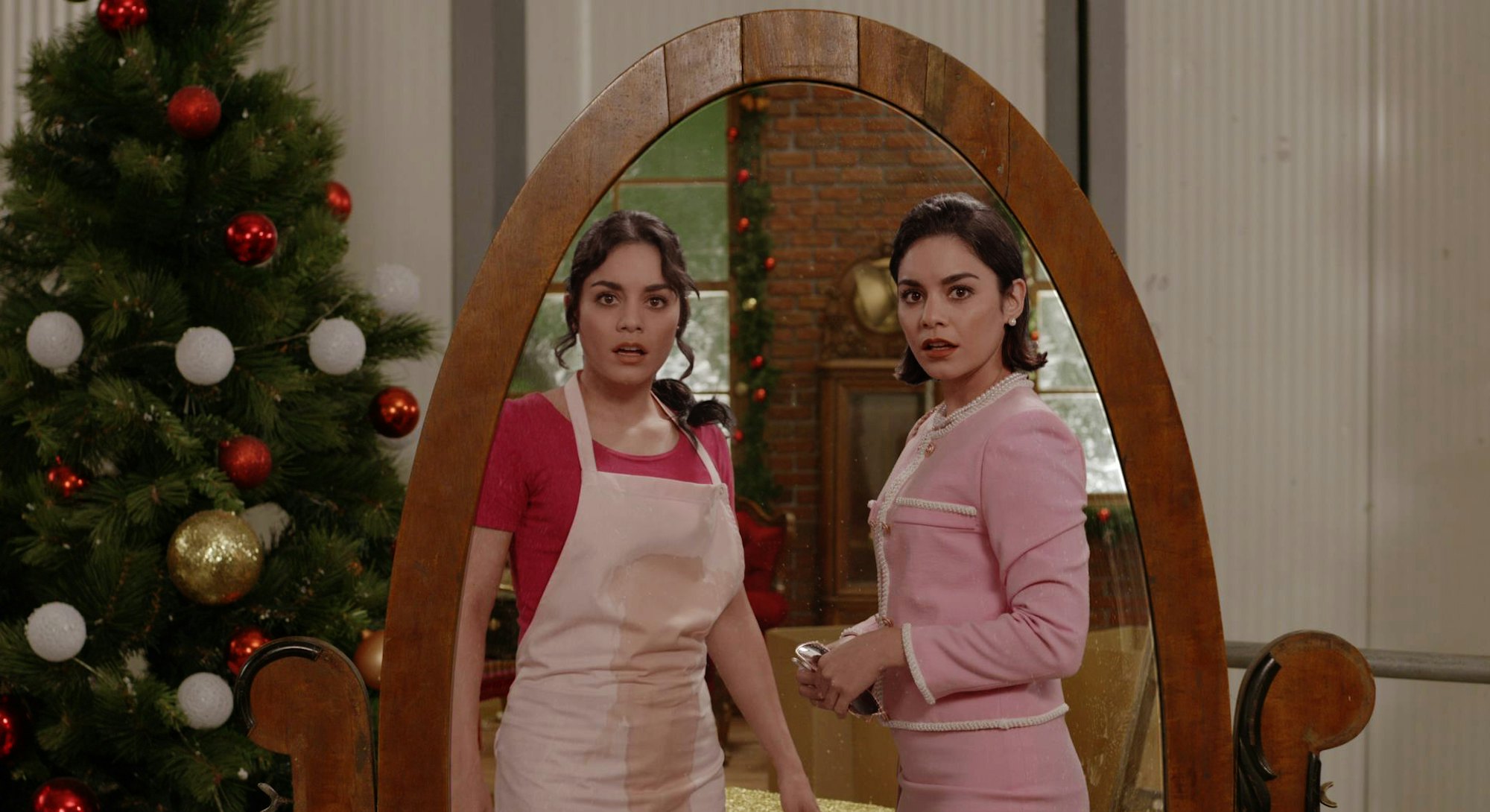 Vanessa Hudgens & 8 Other Actors Who've Played Dual Roles Onscreen. Photo via Netflix