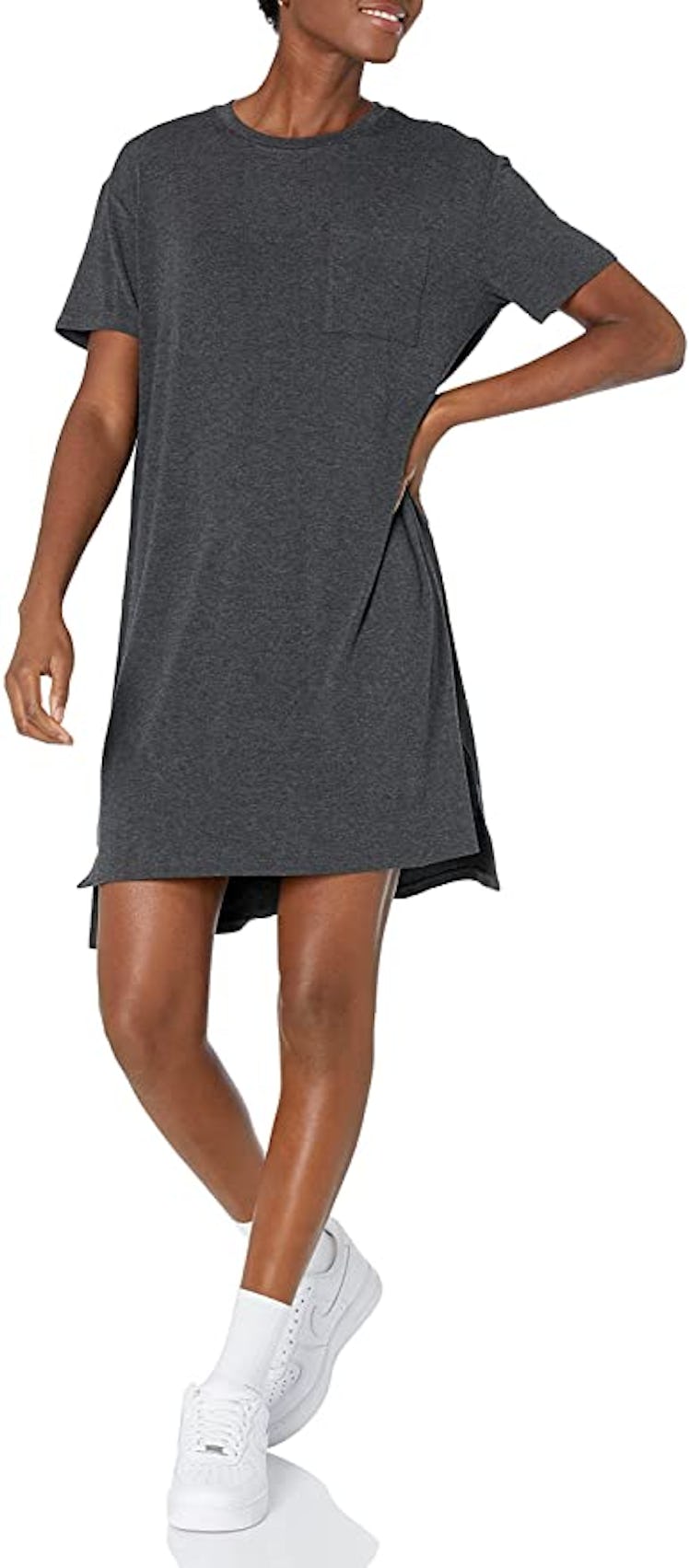 Daily Ritual Jersey Short-Sleeve Boxy Pocket T-Shirt Dress